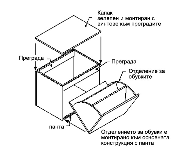 бамбуков шкаф за обувки