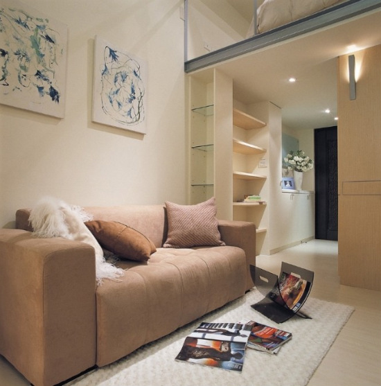 Модерен интериор на малък апартамент в Тайван