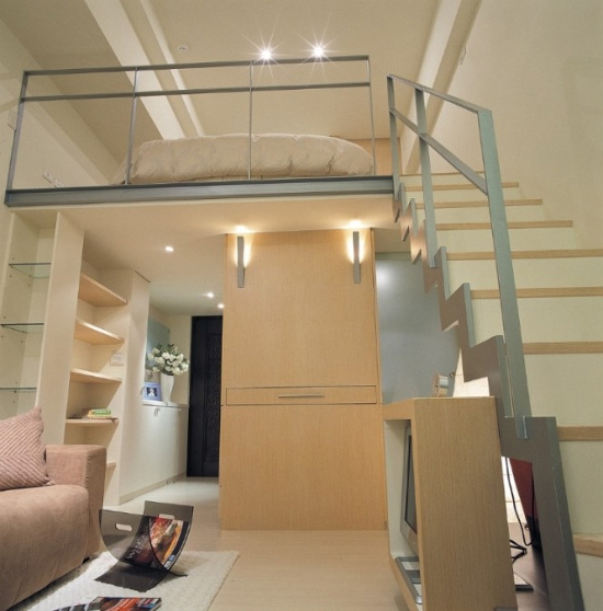 Модерен интериор на малък апартамент в Тайван