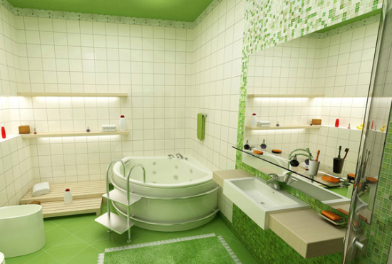 9 дизайна на бани в зелено