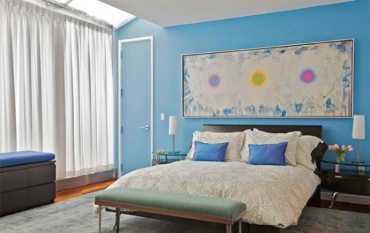 Съвременни спални в синьо