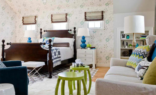 Синьо и лайм – 15 идеи за дизайн на спалнята