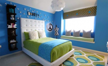 Синьо и лайм - 15 идеи за дизайн на спалнята